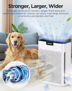 Air Purifiers for Home Large Room 2200 Ft² with Washable Filters, MOOKA H13 HEPA Air Purifier for Home Pets Bedroom with Fragrance, Air Cleaner for Smoke Dust Pollen Pets Hair Odor, KJ190 White
