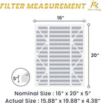 MervKing 16x20x5 Air Filter Actual Size: 15.88" x 19.88" x 4.38" MERV 8 MPR 600-700 | MADE IN USA | 1-Pack | Pleated HVAC AC Furnace Replacement
