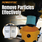 POWERTEC DXVC6910 Cartridge Filter for DeWalt 6-16 Gal. Wet/Dry Vacuums, Shop Vac Filters for DXV09PA, DXV10S-QT, DXV09P-QTA, DXV06P-QT, DXV10P-QT Shop Vacuum, 2 Pack (75120-P2)