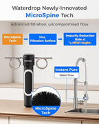 Waterdrop 15UA-PF Under Sink Water Filter, Reduce 80+ Impurities Including 𝟗𝟗.𝟗% 𝐏𝐅𝐎𝐀, 𝟗𝟗.𝟖% 𝐏𝐅𝐎𝐒, 96% Chloramine, Fluoride, VOCs, Chloroform (Replacement Filter: WD-RF15-PF)