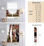 Farm Cows Kitchen Curtains 36 Inch Length, Small Window Curtains Tab Top, Farmhouse Barn Funny Animals Butterfly Light Filtering Short Window Treatments Tier Drapes 27.5"x36" 2 Panel