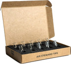 Premium Quality Glass Cigarette Rolling Filter Tips - Pack of 10 (8x25mm-Round Mouth)