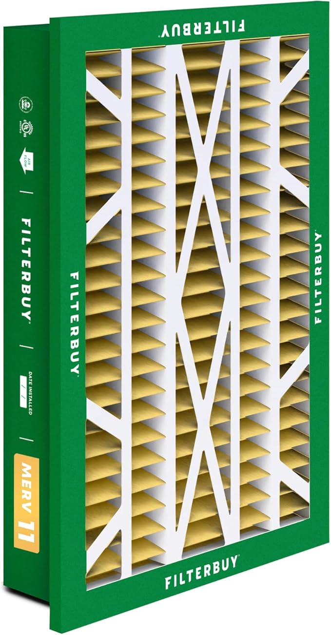 Filterbuy 20x30x5 Air Filter MERV 11 Superior Pet & Allergy Defense (3-Pack), Electrostatic Pleated HVAC AC Furnace Filters Replacement for Honeywell Return Grille (Actual Size: 18.38 x 28.63 x 3.69)