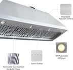 CT Copper Tailor Sloped Copper Vent Hood Wall Mount,54'' W,48''H,1260 CFM Exhaust Fan,Stainless Steel Vent,LED Light,Dishwasher-Safe Baffle Filters,VH8TR1