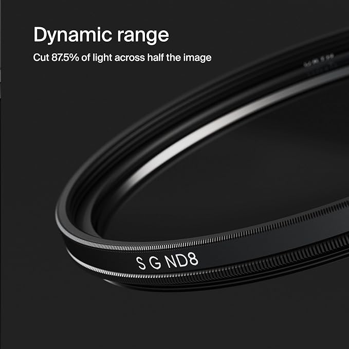 Urth 55mm Soft Graduated ND8 Lens Filter (Plus+) — 3-Stop, Ultra-Slim 20-Layer Nano-Coated Soft Grad Neutral Density Camera Lens Exposure Balance Filter