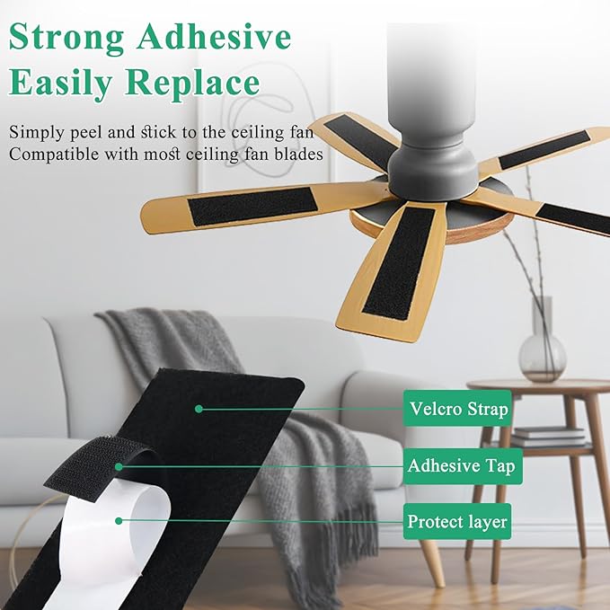 20 Pcs Ceiling Fan Filters for Blades, Fan Air Purifier Pads with Activated Coconut Shell Carbon, Universal Easy Stick Ceiling Fans Filter Fit for Common Household Office Contaminants