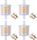 Universal Replacement Gas Inline Fuel Filters for Motorcycles, Cars, Trucks And Gasoline Powered Engines 3/8 Inch (Pack of 4)