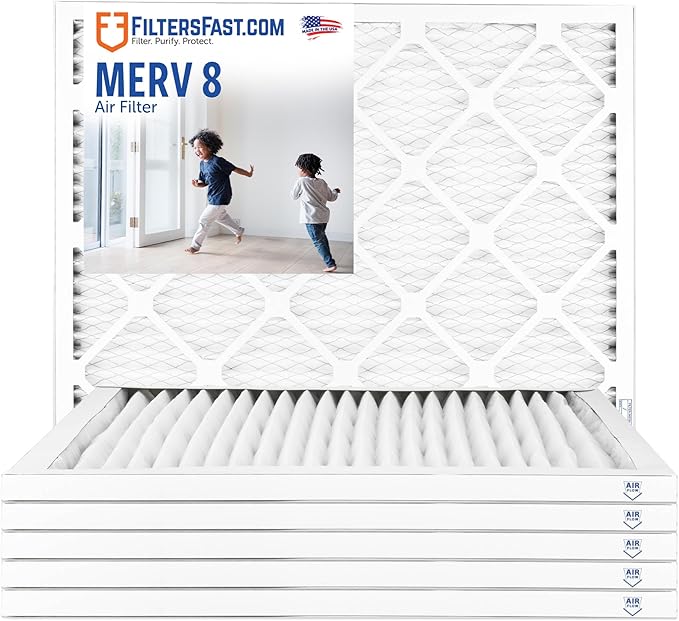Filters Fast 13x22x1 Air Filter MERV 8, 1" AC Furnace Air Filters, Made in the USA, Actual Size: 13"x22”x0.75”, 6 Pack