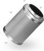 iPower GLFANXEXPSET6D25CHUMD 6 Inch 294 CFM Inline Filter 25 Feet Ducting with Fan Speed Controller and Temperature Humidity Monitor and Grow Tent Ventilation, Kits, Black