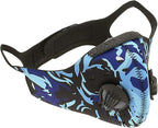 ASA Techmed Reusable Dual Air Breathing Valve Face Mask Cover with Activated Carbon Filter (Tactical Blue)