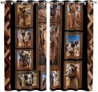 2 Panel Kitchen Cafe Curtains, Desert Camels Sunlight Filtering Nature Air Through, Home Decor Window Covering Tier Curtains for Living Room 104W x 84L inch Brown Wildlife Farmhouse Animals Rustic