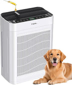 Air Purifier for Home Large Room Bedroom Up to 3000 Sq Ft with Washable Filters, H13 Hepa Double-Sided Air Filter Purifier PM 2.5 Sensor, Air Cleaner for Dust, Pets, Smoke, Pollon 22dB (White)