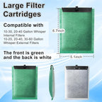driamor 10 Pack Large Filter Cartridges Compatible with Whisper Filters 20i/40i IQ20/30/45/60 PF20/30/40/60, Aquarium Filter Cartridge Replacement Assembled Compatible with ReptoFilter 125GPH