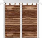 Brown Western Living Room Curtains 84 Inch Length, Window Curtains Tab Top, Vintage Farmhouse Wood Barn Door Light Filtering Window Treatments Drapes 42"x84" 2 Panel