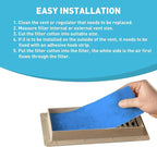 Air Vent Filter for Home,AC & Floor Register Filter,MERV 8 Electrostatic Media Kit Reduce Dust, Dirt, Smoke and Pollen 12"×90"(30+ Filters)