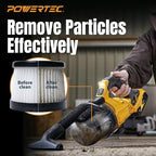 POWERTEC DCV5011H HEPA Filters for DeWalt DCV501HB 20V Cordless Handheld Vacuum 4 Pack, Cartridge Filter for DeWalt Vacuums (75122-P4)