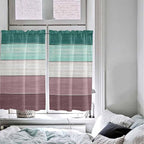 Retro Farm Woodcuts Texture Window Valance Curtains, Green Brown Gradient Light Filtering Kitchen Valance with 3-inch Rod Pocket for Living Room Bathroom Bedroom,2 Panel,52x54In