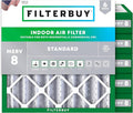 Filterbuy 25x25x4 Air Filter MERV 8 Essential Dust & Allergy Defense (6-Pack), Electrostatic Pleated HVAC AC Furnace Filters Replacement, Made in USA (Actual Size: 24.50 x 24.50 x 3.63)