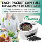 4 Pounds(8-Pack) Odor Absorbing Filter Refills for Lomi Smart Waste Kitchen Composter, Activated Charcoal Refills Compatible with Lomi Kitchen Composter