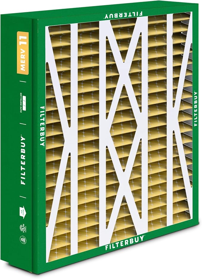 Filterbuy 21x27x5 Air Filter MERV 11 Superior Pet & Allergy Defense (3-Pack), Pleated HVAC AC Furnace Filters for Trane Perfect Fit & American Standard (Actual Size: 20.56 x 26.13 x 4.97)