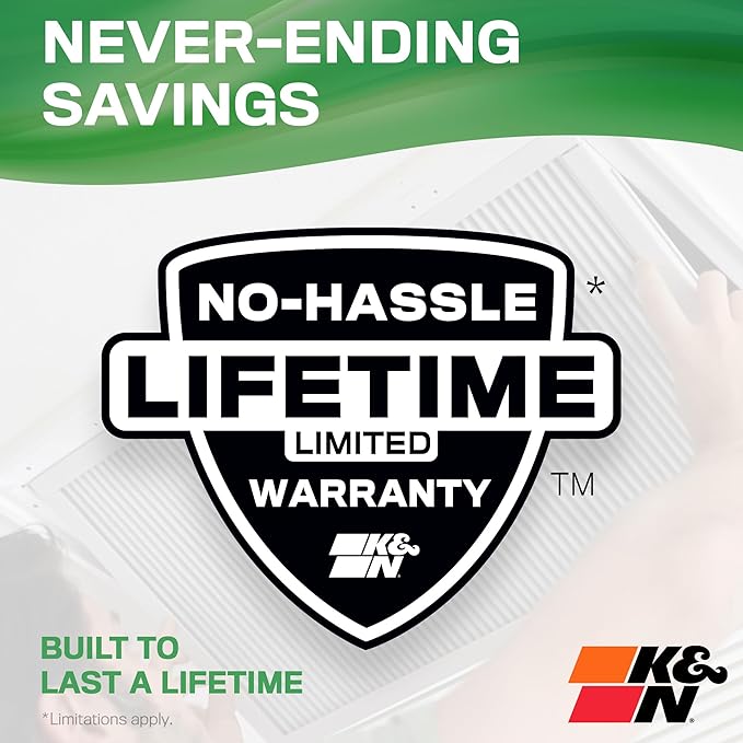 K&N 24X24X1 HVAC Furnace Air Filter, Lasts a Lifetime, Washable, Merv 13, the Last HVAC Filter You Will Ever Buy, Breathe Safely at Home or in the Office, HVC-13-12424