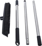 Multifunctional Broom, Telescopic Carpet Rake Rubber Pp 12.6in Brush Easy Wash Floor Carpet Broom for Pet Hair Dust Removal Tile Window Cleaner (Black)