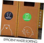 6pcs Decorative Waste Sorting Stickers for Trash Bins Easy to Apply Labels for and Office Settings