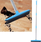 Multifunctional Broom, Telescopic Carpet Rake Rubber Pp 12.6in Brush Easy Wash Floor Carpet Broom for Pet Hair Dust Removal Tile Window Cleaner (Blue)