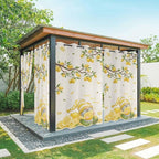 Summer Outdoor Curtains for Patio Lemon Gnome Leaf Linen Texture Waterproof Outside Curtains with Grommet Top Weatherproof Curtain for Cabana Pergola Gazebo, 2 Pack, 54" W x 84" L