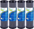 EXCELPURE 1 Micron 10" x 2.5" Whole House CTO Carbon Water Filter Cartridge Replacement for Home Countertop System, Dupont WFPFC8002, WFPFC9001, FXWTC, SCWH-5, WHEF-WHWC, WHCF-WHWC, CTO10, T01, 4PACK