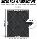 PuroAir MegaFilter - 16x20x1 Air Filter MERV 13 Activated CarbonTech Defense - Heavy Duty 3 Layer Furnace Filters Allergens, Pollen, Dust, Pet Dander, Smoke, Odors - HVAC Air Filter 16x20x1 (2-Pack)