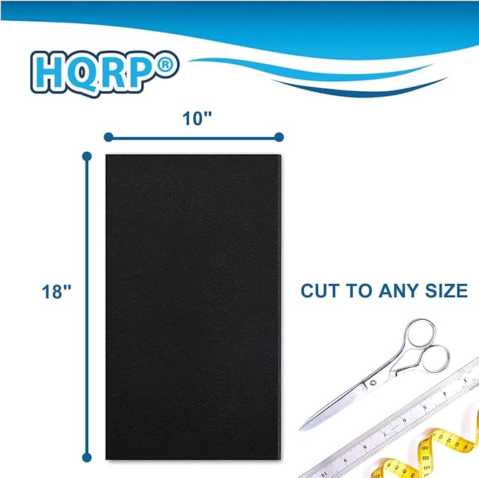 HQRP 2-Pack Activated Carbon Filter 18x10 for Deep Blue Professional ADB41002 Carbon Media Pad Replacement (Cut to fit)
