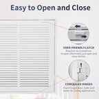 30"W x 20"H [Duct Opening Size] Steel Return Air Filter Grille - Removable Face/Door for 1 inch Filters -HVAC Vent Cover Grill - White [Outer Dimensions: 32 5/8"W X 22 5/8"H]