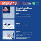 BNX TruFilter 18x18x1 Air Filter MERV 13 (6-Pack) - MADE IN USA - Electrostatic Pleated Air Conditioner HVAC AC Furnace Filters for Allergies, Pollen, Mold, Bacteria, Smoke, Allergen, MPR 1900 FPR 10