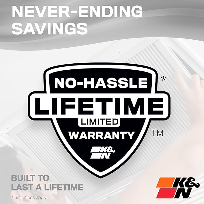 K&N 14X20X1 HVAC Furnace Air Filter, Lasts a Lifetime, Washable, Merv 8, the Last HVAC Filter You Will Ever Buy, Breathe Safely at Home or in the Office, HVC-8-11420