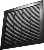 Vent Systems 12'' x 12'' Inch Black Soffit Vent Cover - Pack of 100 - Flat Square Air Vent Louver - Grille Cover - Built-in Insect Screen - HVAC Vents for Bathroom, Home Office, Kitchen 12x12 Inch