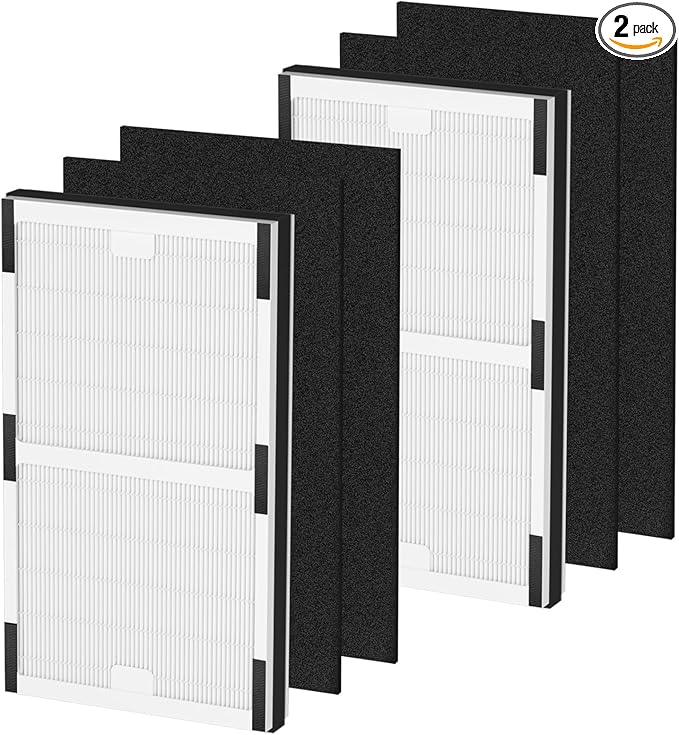 IAF-H-100C Replacement Filter, Compatible with Idy-lis IAP-10-200, IAP-10-280 Air Purifiers, 2 H13 True HEPA Filters + 4 Activated Carbon Pre-filters
