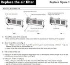 AWO ET-EMF330 ET-SFR330 Replacement Projector Air Dust Filter for PANASONIC PT-RQ13K,PT-RQ32K,PT-RS11K,PT-RS30K,PT-RZ12K,PT-RZ31K Projectors