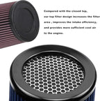 RYANSTAR RACING 76mm 3" High Flow Round Tapered Cone Cool Air Filter Cleaner with Top Filter Design Long 270mm tall Blue