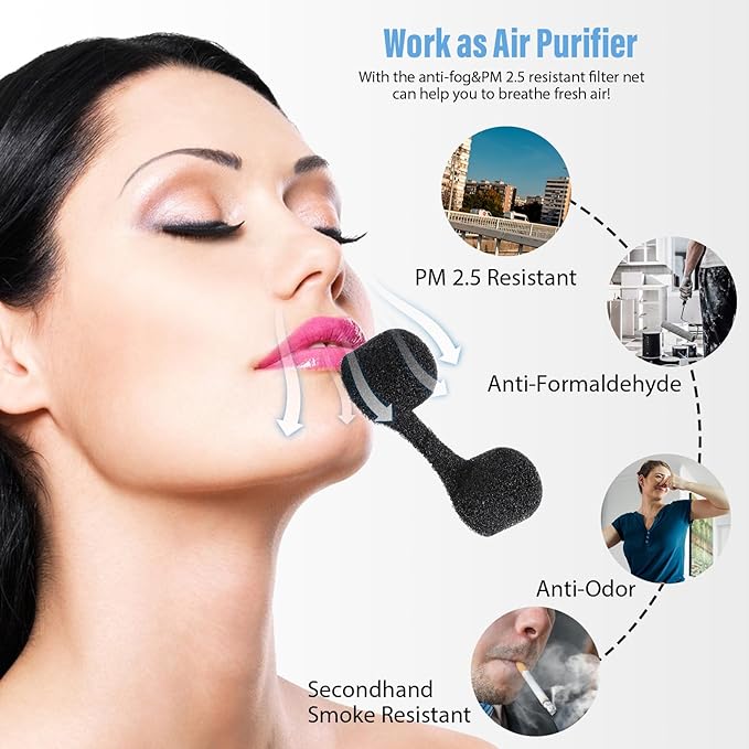 200 Pieces Nose Plug Filter Disposable Nose Dust Filters Bulk Sponge Nostril Filters for Spray Tanning Welding Dust Allergies DustConstruction Areas (Black)