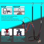 CheeMuii 12 FT Semi Truck Air Line Kit With Gladhand Holder and Springs - Red & Blue Brake Hoses and 7 Way Trailer Cord 3-in-1 for Tractor