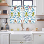 2 Panel Kitchen Cafe Curtains, Camels Palm Trees Sunlight Filtering Nature Air Through, Home Decor Window Covering Tier Curtains for Living Room 104W x 52L inch Tropical Desert Animal Plants Polka Dot