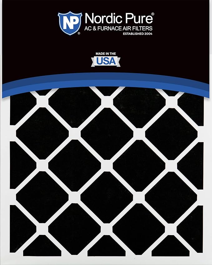 Nordic Pure 18x18x1 (Actual Size: 17 3/4 x 17 3/4 x 3/4) Pleated Air Filters MERV 7 Plus Carbon 2 Pack