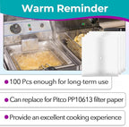 100 Pcs Fryer Filter Paper Envelope Style - 18.5x20.5" with 1.5" Hole, Compatible with Pitco PP10613 Filter for Commercial Deep Fryers (Restaurants, Food Trucks, Hotels)