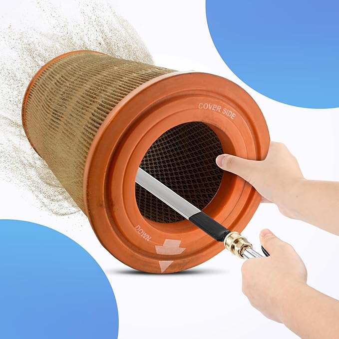 16" Air Filter, Radiator Cleaning Wand for High Efficiency Cooling Systems and Radiators, Water Air Cleaning Wands for Blow out Wash out Kit, Home Car Truck Power Washer Wand