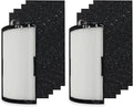 PUREBURG Replacement Filter Set Compatible with Hunter HPF500 Tower Air Purifier HP500FBLS HP500FGRS HP500FWHS, 2-Pack H13 HEPA + 8 Activated Carbon Pre-Filters