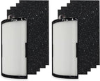 PUREBURG Replacement Filter Set Compatible with Hunter HPF500 Tower Air Purifier HP500FBLS HP500FGRS HP500FWHS, 2-Pack H13 HEPA + 8 Activated Carbon Pre-Filters