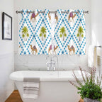 2 Panel Kitchen Cafe Curtains, Camels Palm Trees Sunlight Filtering Nature Air Through, Home Decor Window Covering Tier Curtains for Living Room 104W x 52L inch Tropical Desert Animal Plants Polka Dot