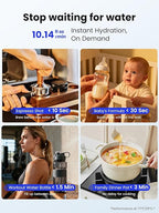 JIMMY R9 Reverse Osmosis System Countertop Water Filter - 7 Stage Purification with Remineralization & UV, Portable Water Purifier Countertop,3s Instant Heat(7 Temps),3:1 Pure to Drain,No Installation