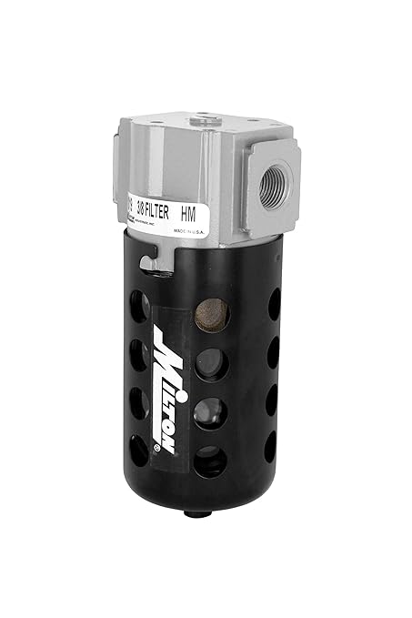 Milton Industries 1019 3/8" NPT Polycarbonate FRL Micro Filter, Black
